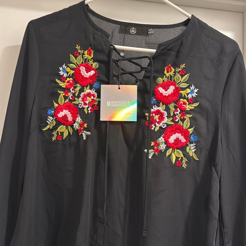 Embroidered Missguided Blouse